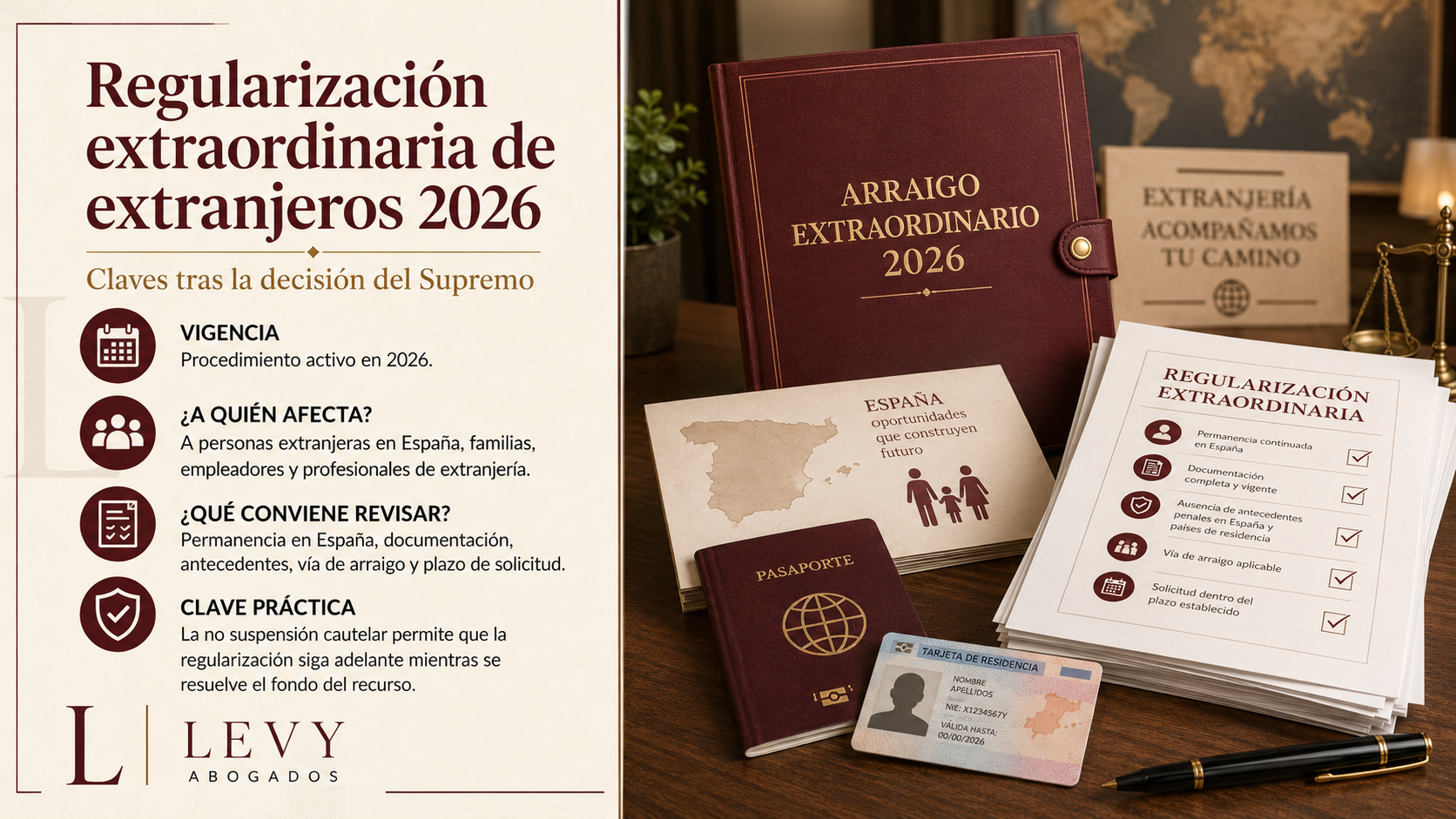 Infografía sobre la regularización extraordinaria de extranjeros en 2026, arraigo extraordinario, requisitos y plazo de solicitud