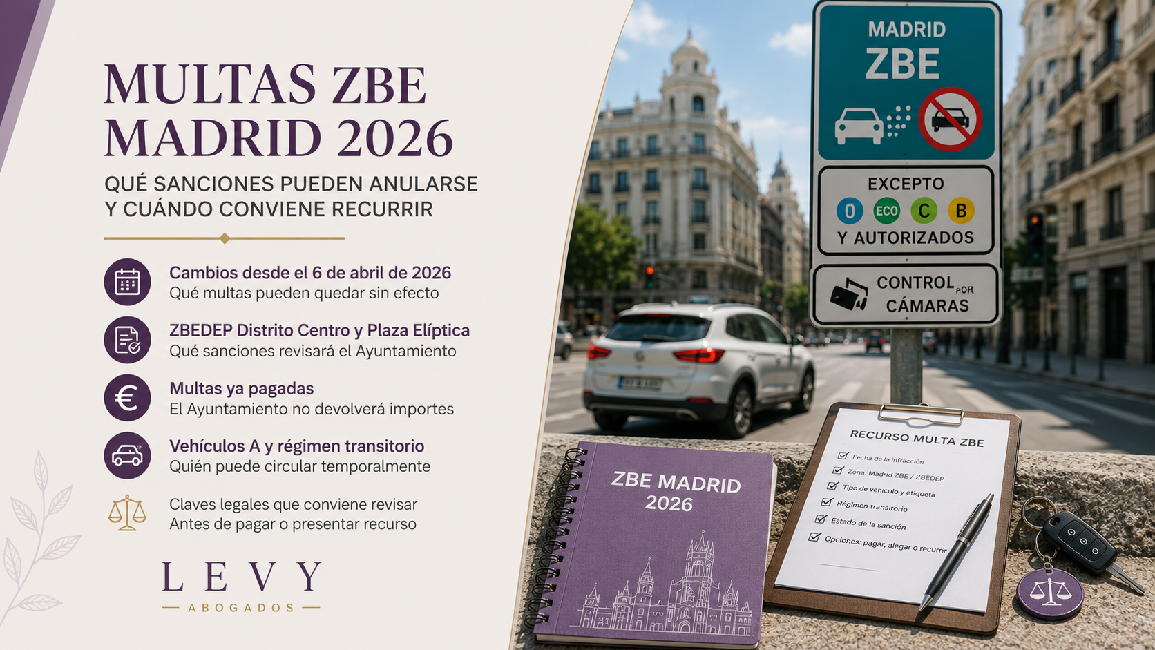 Multas ZBE Madrid 2026 y recursos administrativos