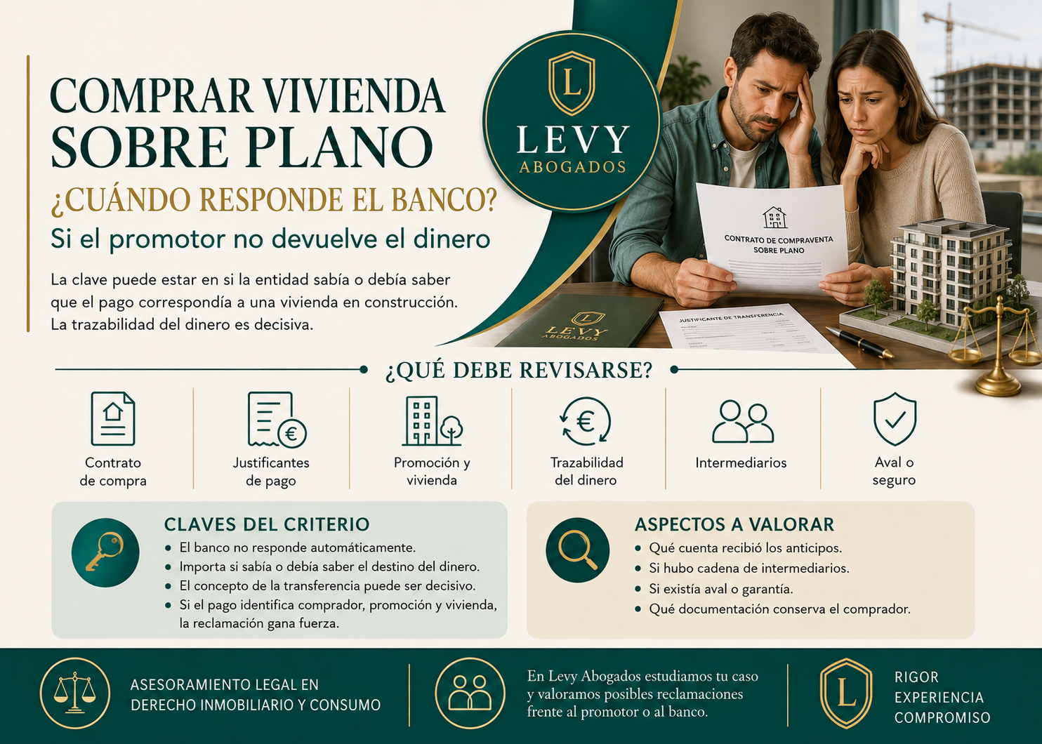 Comprar vivienda sobre plano y reclamar al banco los anticipos
